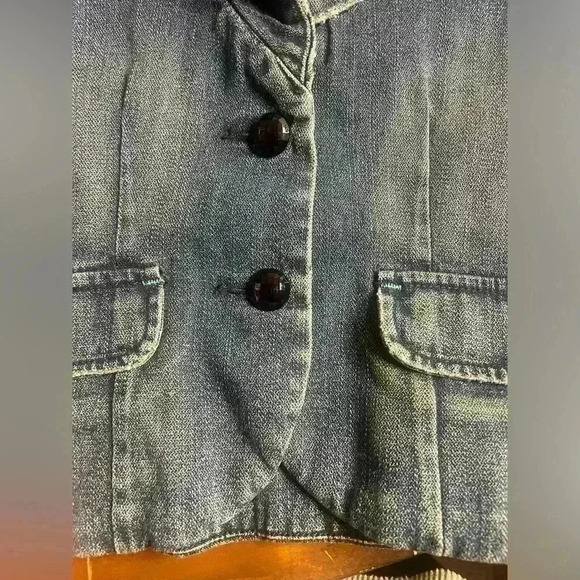 GASP women’s denim blazer embroidered button down sz M never worn - Picture 9 of 13
